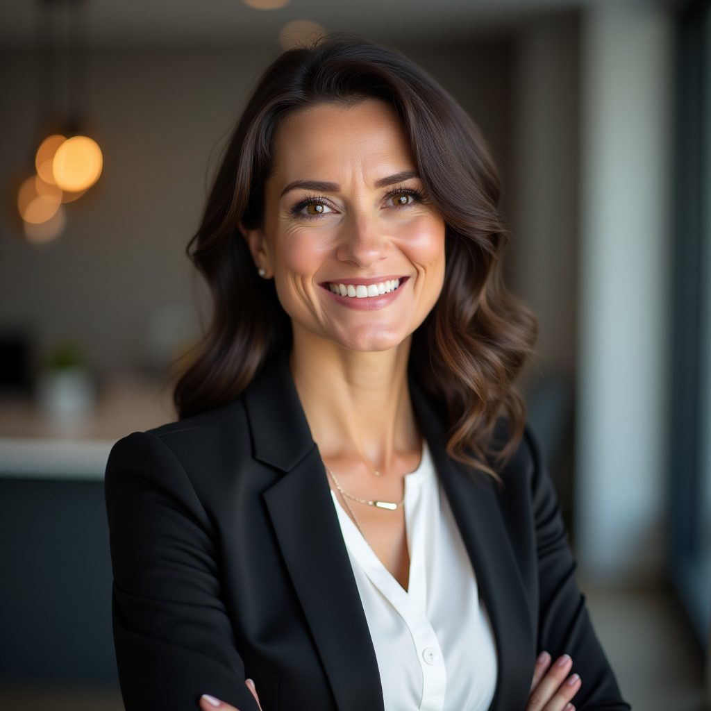 Portrait professionnel de Marie Leroy, gestionnaire administrative de JURIDPARLANT, organisée et efficace